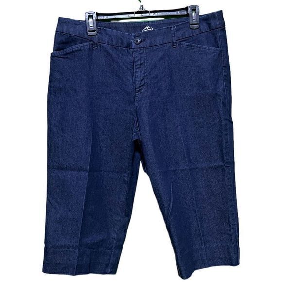 St John's Bay Women’s Denim Jean Capris Pockets‎ Blue Size 14 - Picture 1 of 7